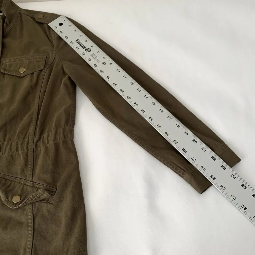 Lucky Brand Utility Jacket Women M Army Green Lightweight Coat Military‎ Grunge